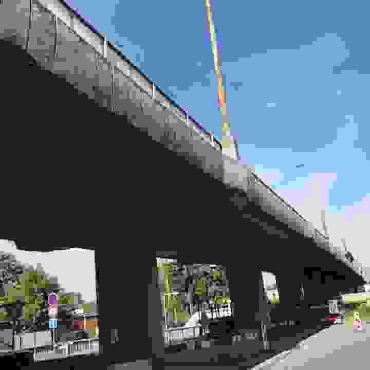 Pardubice, bridge in the Kyjevská Street, securing the bad state of the ledges